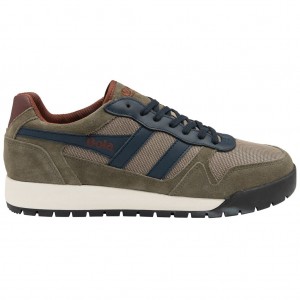 Gola Classics Trek Low Sneakers Khaki Donkerblauw Bordeaux Nederland | 297-DNETJO