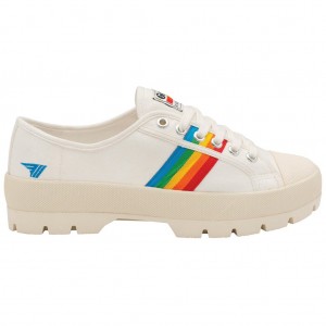 Gola Vegan Classics Coaster Peak Rainbow Shoes Wit Nederland | 268-MTADFC
