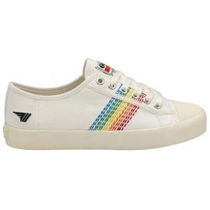 Gola Vegan Classics Coaster Rainbow Stitch Shoes Wit Nederland | 065-VDWBYX