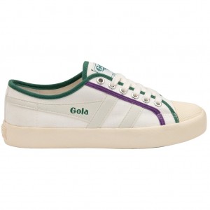 Gola Vegan Classics Coaster Smash Shoes Wit Donkergroen Paars Nederland | 685-MAQXEL