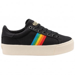 Gola Vegan Classics Orchid Platform Rainbow Shoes Zwart Nederland | 280-TAENLZ
