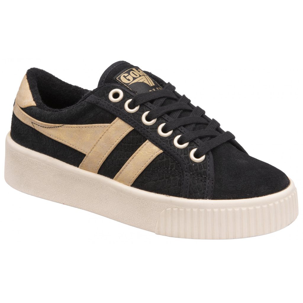 Gola Classics Baseline Mark Cox Mirror Shoes Zwart Goud Nederland | 581-XGEOPF