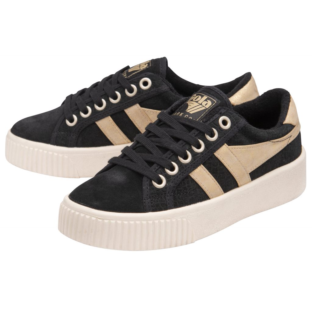 Gola Classics Baseline Mark Cox Mirror Shoes Zwart Goud Nederland | 581-XGEOPF