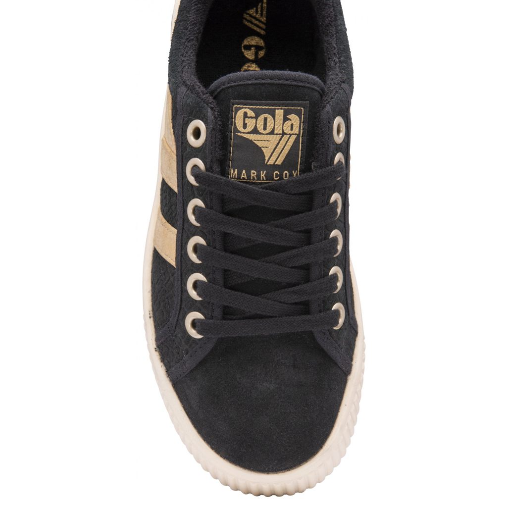 Gola Classics Baseline Mark Cox Mirror Shoes Zwart Goud Nederland | 581-XGEOPF
