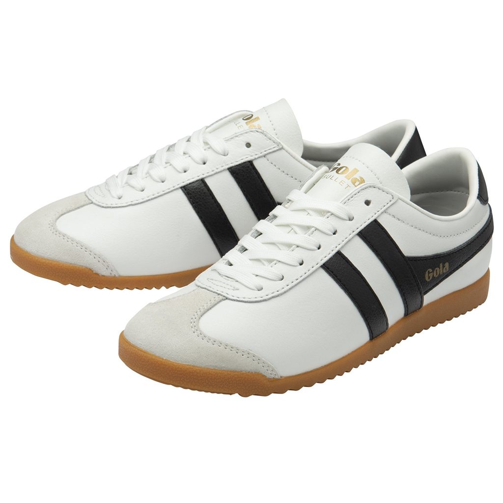 Gola Classics Bullet Leather Sneakers Wit Zwart Nederland | 841-WZHMPF