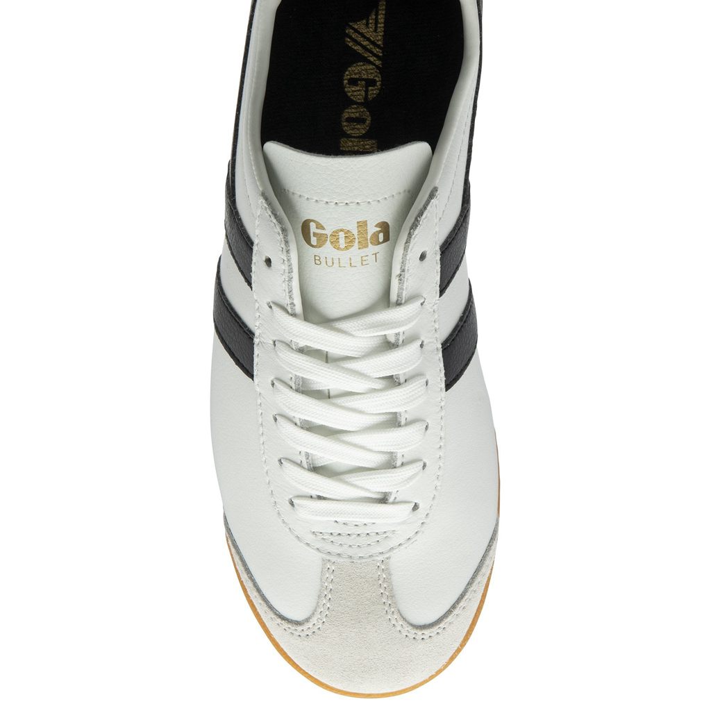 Gola Classics Bullet Leather Sneakers Wit Zwart Nederland | 841-WZHMPF