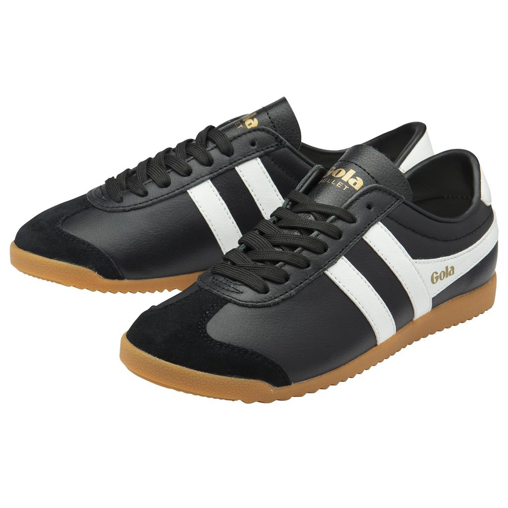 Gola Classics Bullet Leather Sneakers Zwart Wit Nederland | 356-HIZNKL