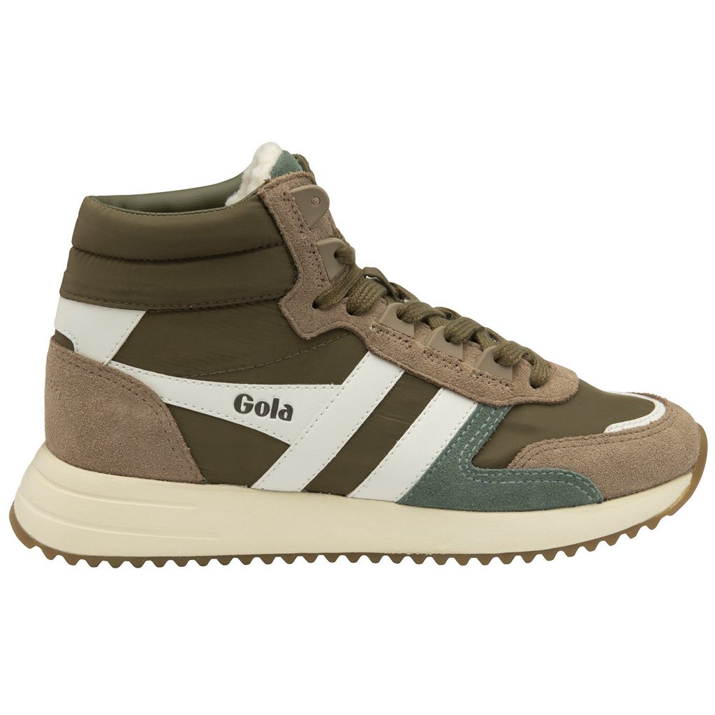 Gola Classics Chicago High Sneakers Khaki Wit Nederland | 509-WPGJFE