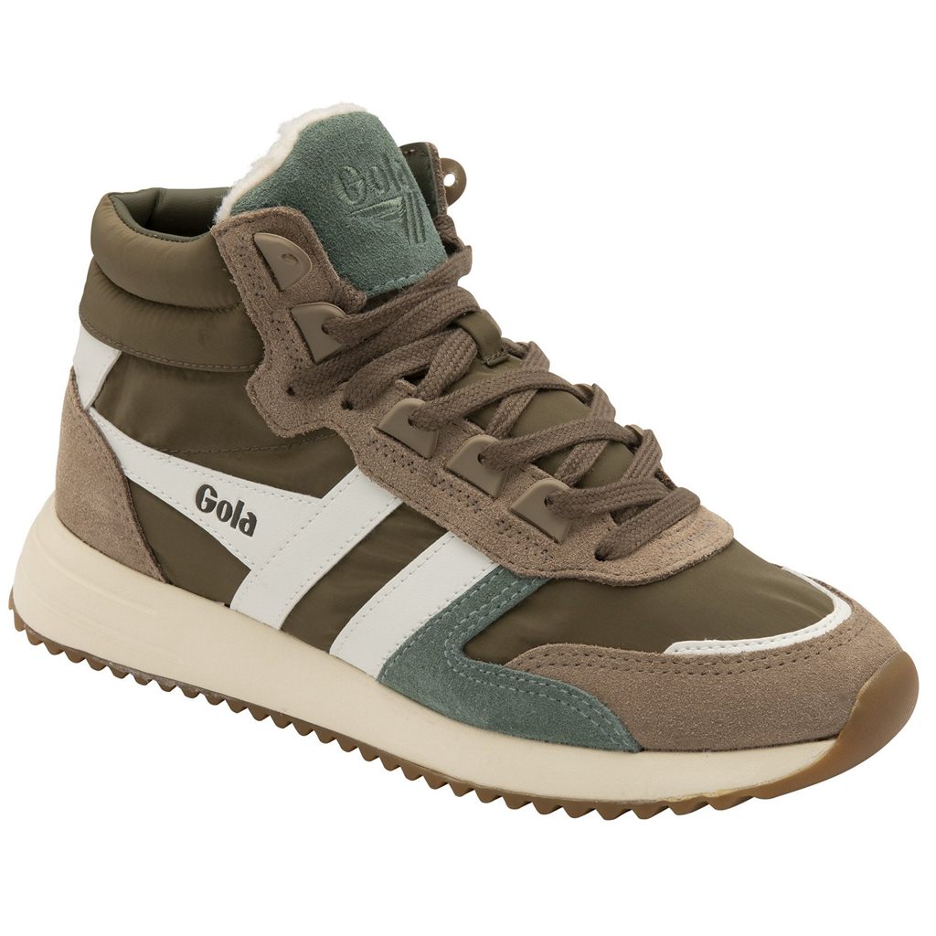 Gola Classics Chicago High Sneakers Khaki Wit Nederland | 509-WPGJFE