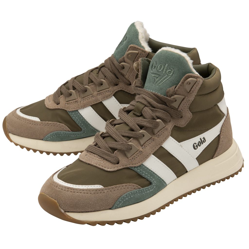 Gola Classics Chicago High Sneakers Khaki Wit Nederland | 509-WPGJFE