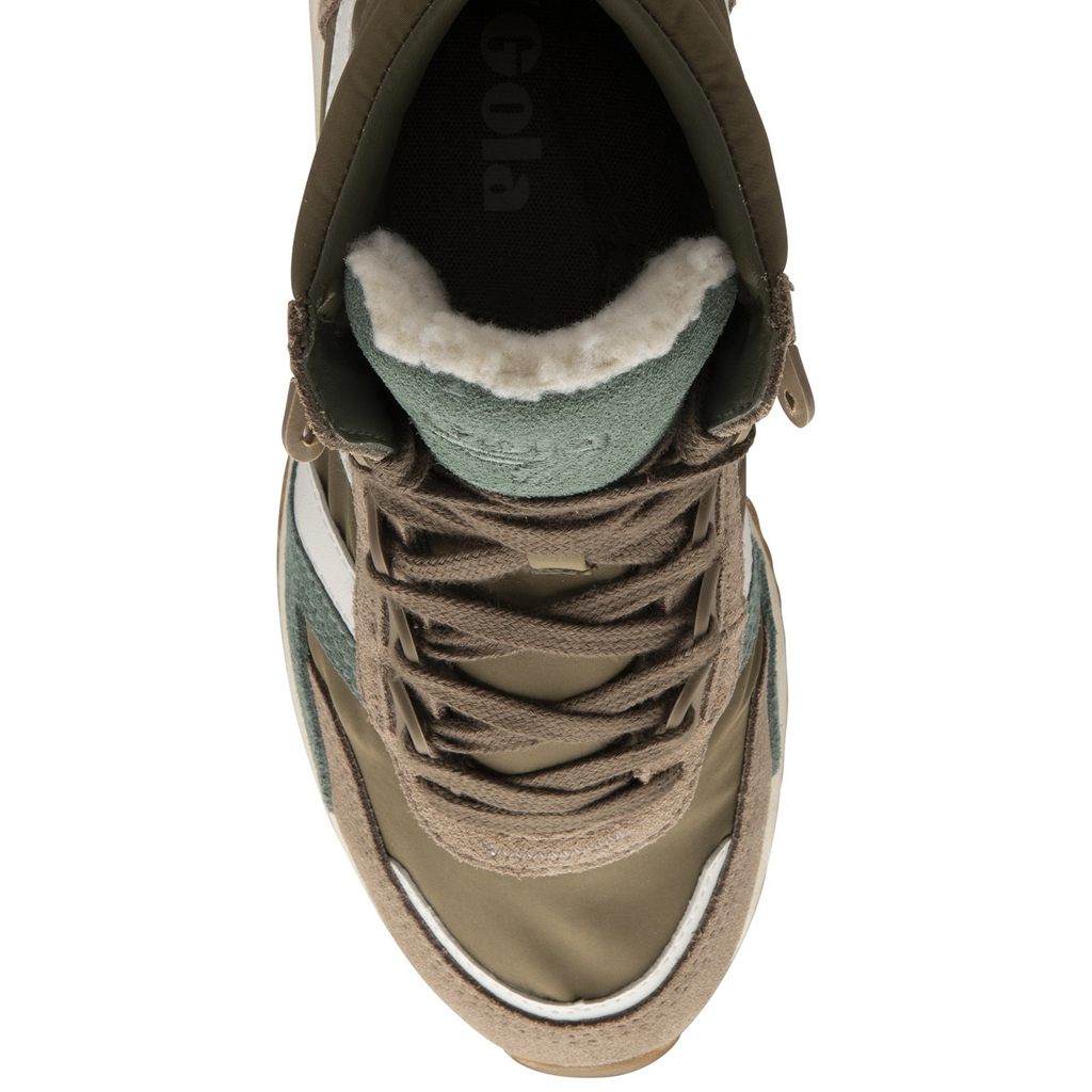 Gola Classics Chicago High Sneakers Khaki Wit Nederland | 509-WPGJFE