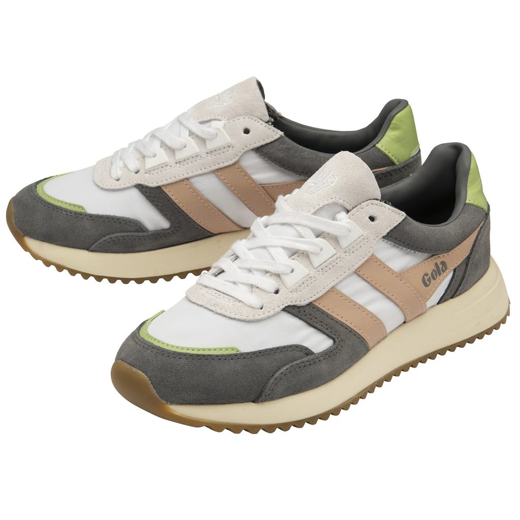 Gola Classics Chicago Sneakers Wit Roze Groen Nederland | 619-LNVHDJ