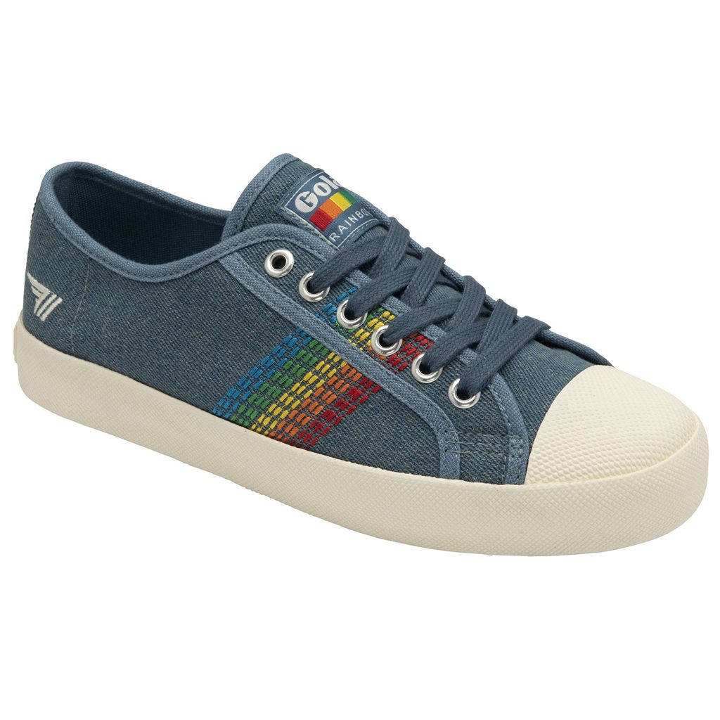 Gola Classics Coaster Rainbow Stitch Shoes Denim Multi Nederland | 781-TZMPQL