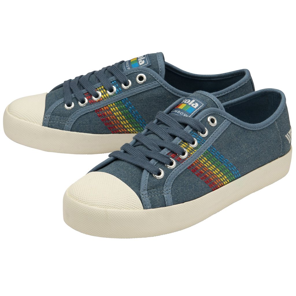 Gola Classics Coaster Rainbow Stitch Shoes Denim Multi Nederland | 781-TZMPQL