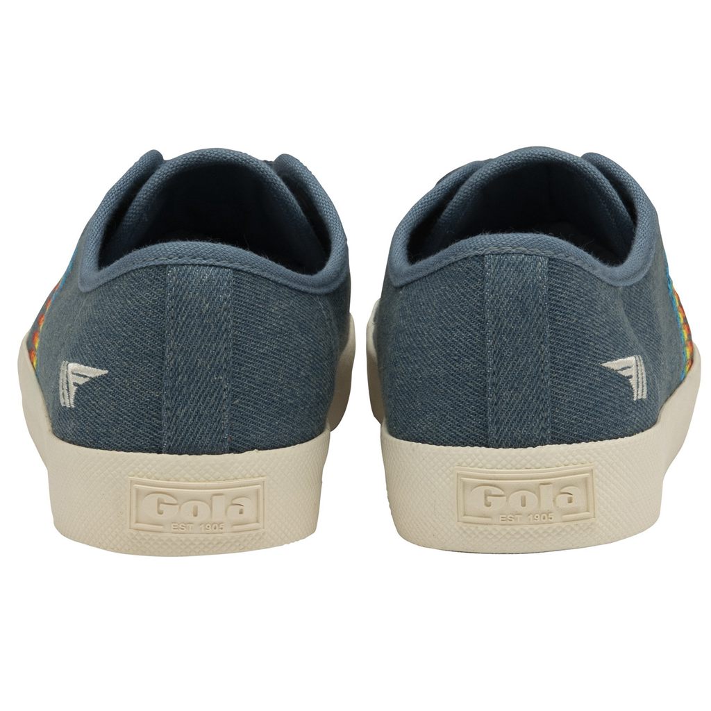 Gola Classics Coaster Rainbow Stitch Shoes Denim Multi Nederland | 781-TZMPQL