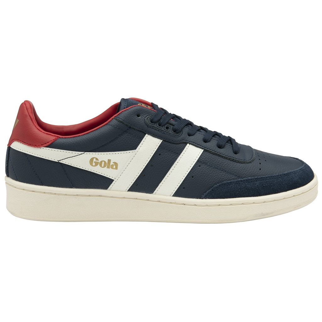 Gola Classics Contact Leather Sneakers Donkerblauw Wit Dieprood Nederland | 234-AFXTYQ