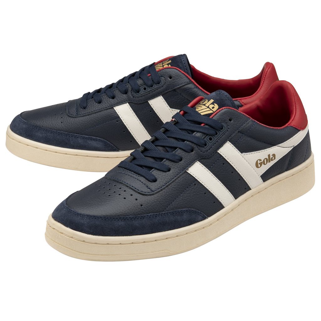 Gola Classics Contact Leather Sneakers Donkerblauw Wit Dieprood Nederland | 234-AFXTYQ