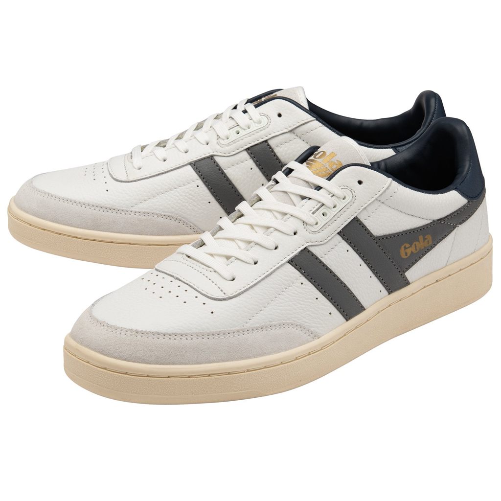 Gola Classics Contact Leather Sneakers Wit Donkerblauw Nederland | 067-JNGMBA