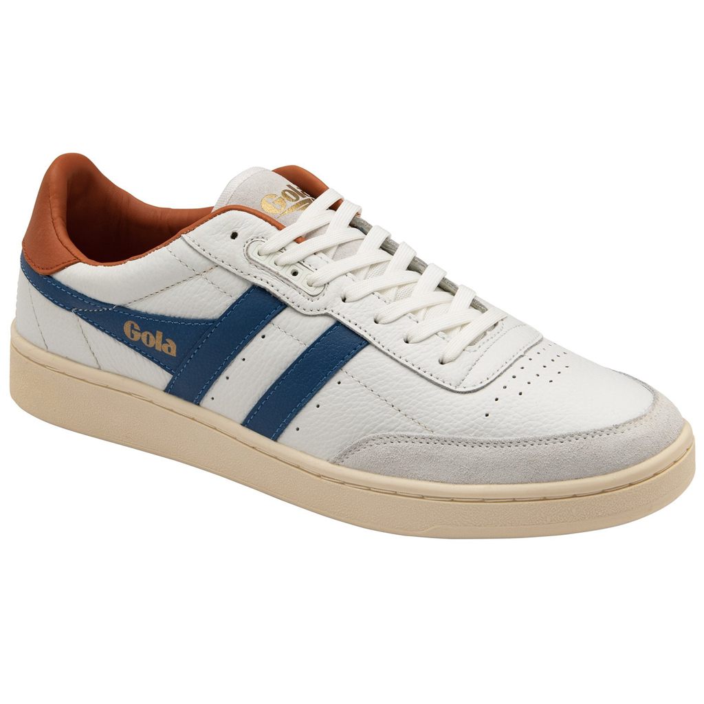 Gola Classics Contact Leather Sneakers Wit Blauw Oranje Nederland | 368-AYPWMQ