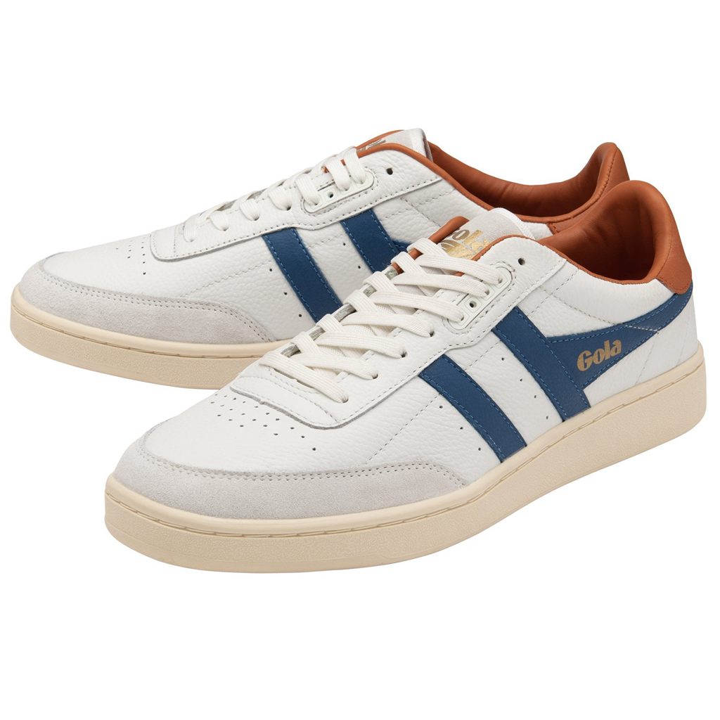 Gola Classics Contact Leather Sneakers Wit Blauw Oranje Nederland | 368-AYPWMQ