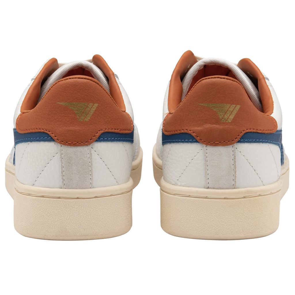 Gola Classics Contact Leather Sneakers Wit Blauw Oranje Nederland | 368-AYPWMQ