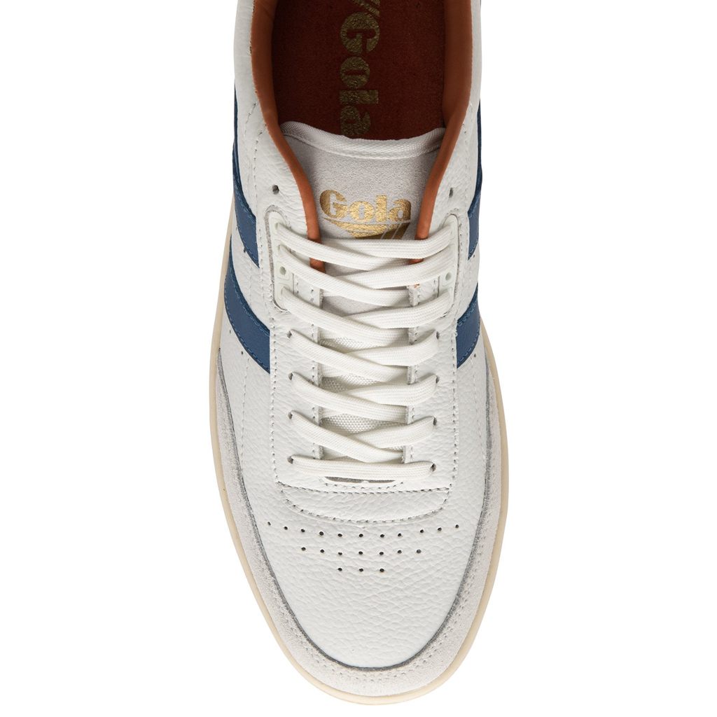 Gola Classics Contact Leather Sneakers Wit Blauw Oranje Nederland | 368-AYPWMQ