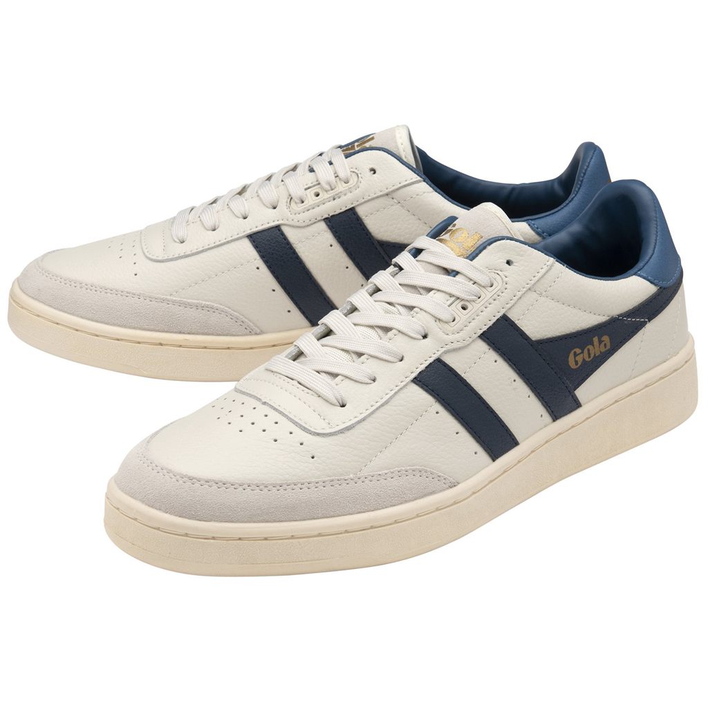 Gola Classics Contact Leather Sneakers Wit Donkerblauw Blauw Nederland | 386-EFZGQC