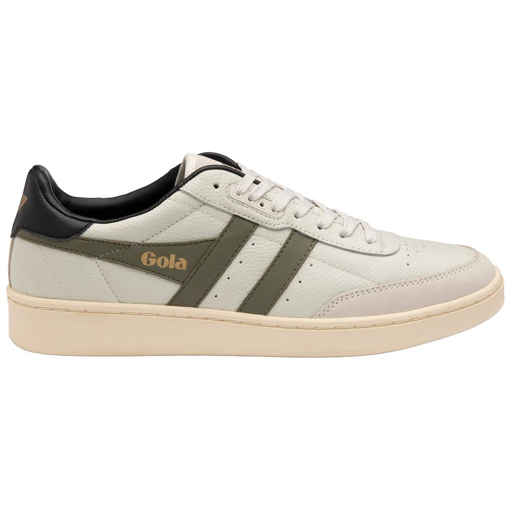 Gola Classics Contact Leather Sneakers Wit Khaki Zwart Nederland | 769-WTRJZC
