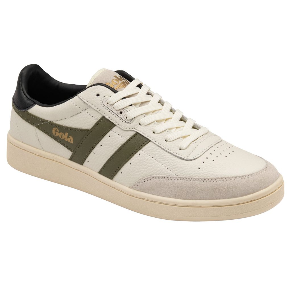 Gola Classics Contact Leather Sneakers Wit Khaki Zwart Nederland | 769-WTRJZC