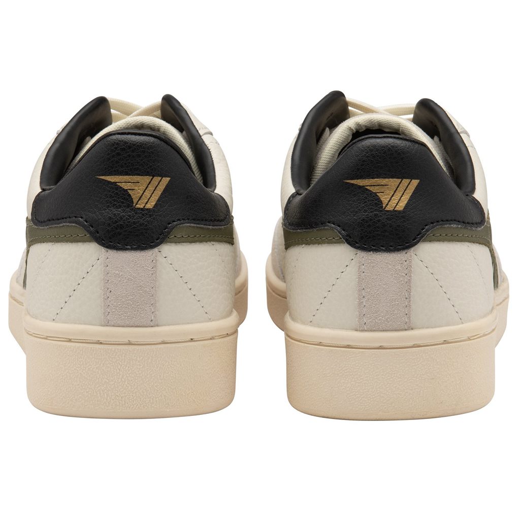 Gola Classics Contact Leather Sneakers Wit Khaki Zwart Nederland | 769-WTRJZC