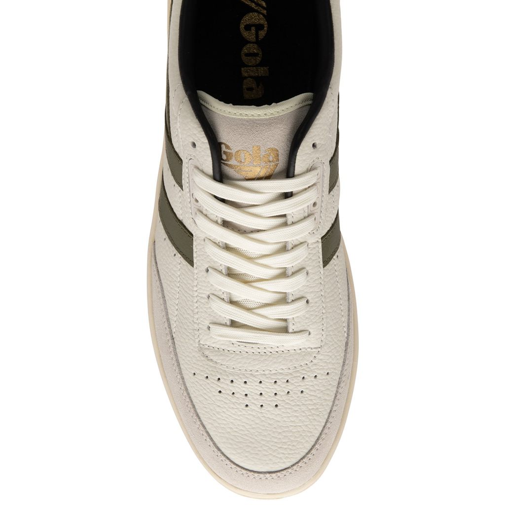 Gola Classics Contact Leather Sneakers Wit Khaki Zwart Nederland | 769-WTRJZC
