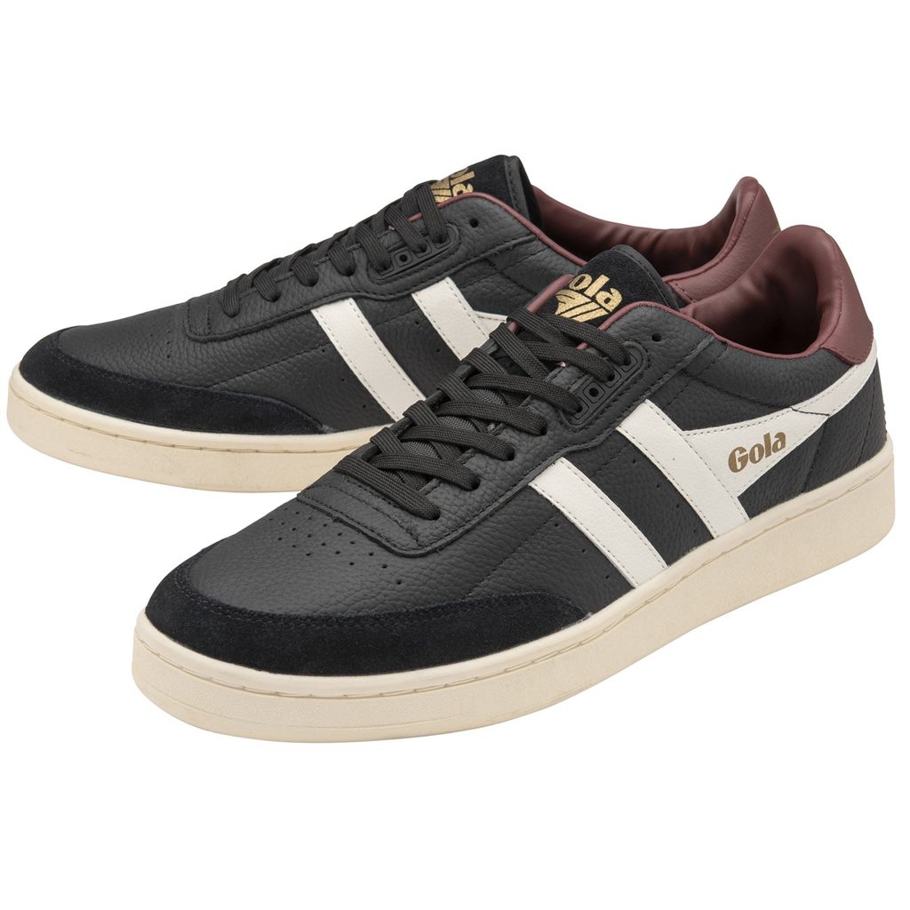 Gola Classics Contact Leather Sneakers Zwart Wit Bordeaux Nederland | 910-ZAIMRP