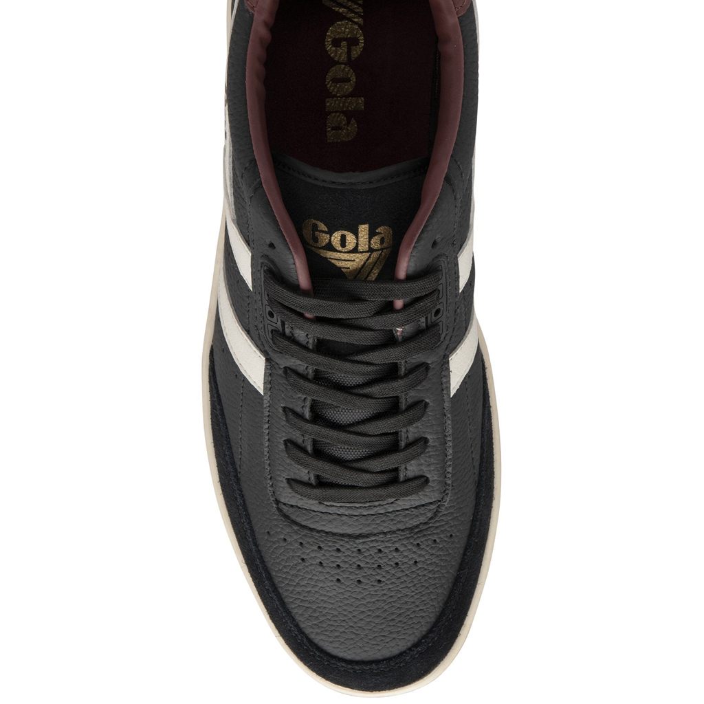 Gola Classics Contact Leather Sneakers Zwart Wit Bordeaux Nederland | 910-ZAIMRP