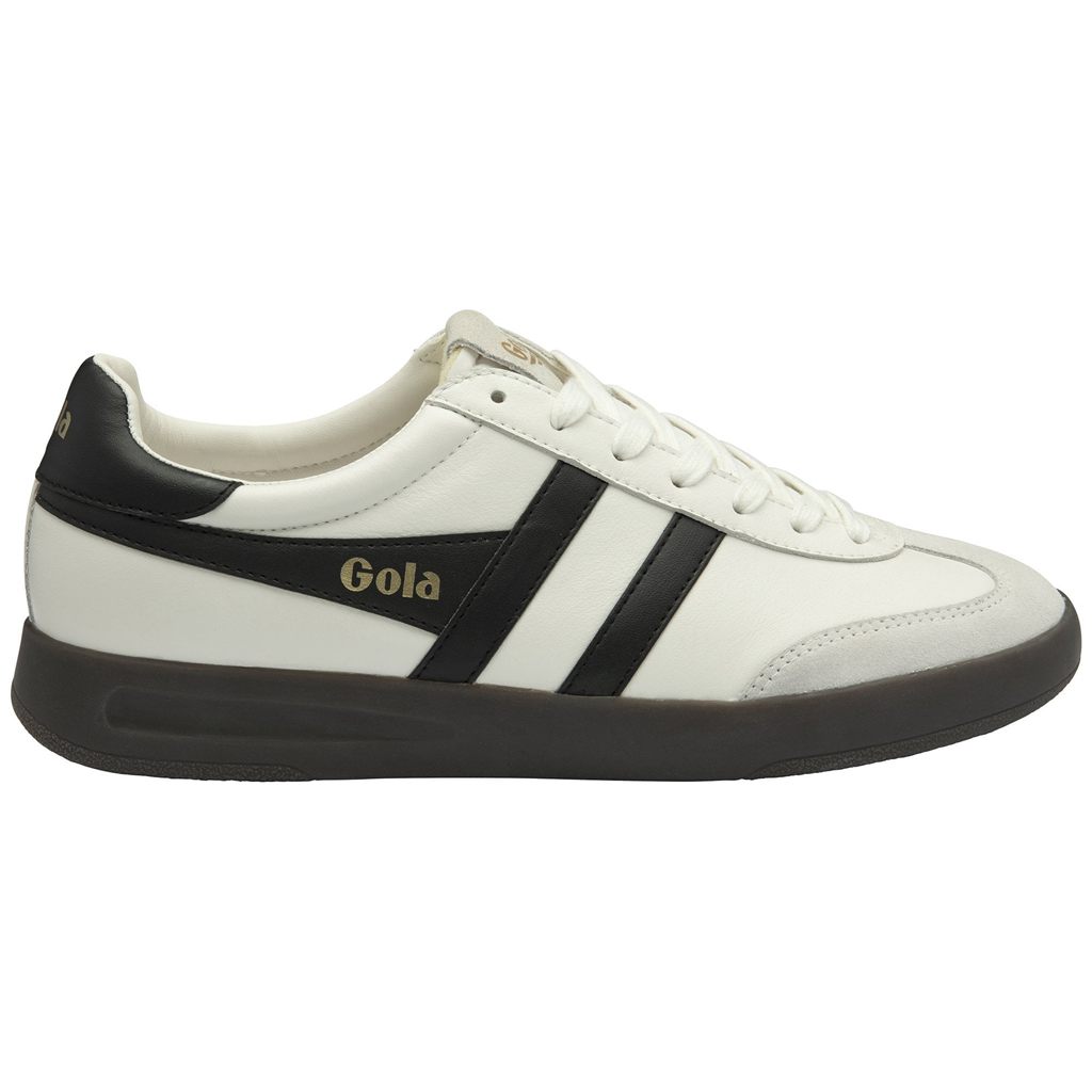 Gola Classics Cyclone Leather Sneakers Wit Zwart Donker Nederland | 610-ITWSMK