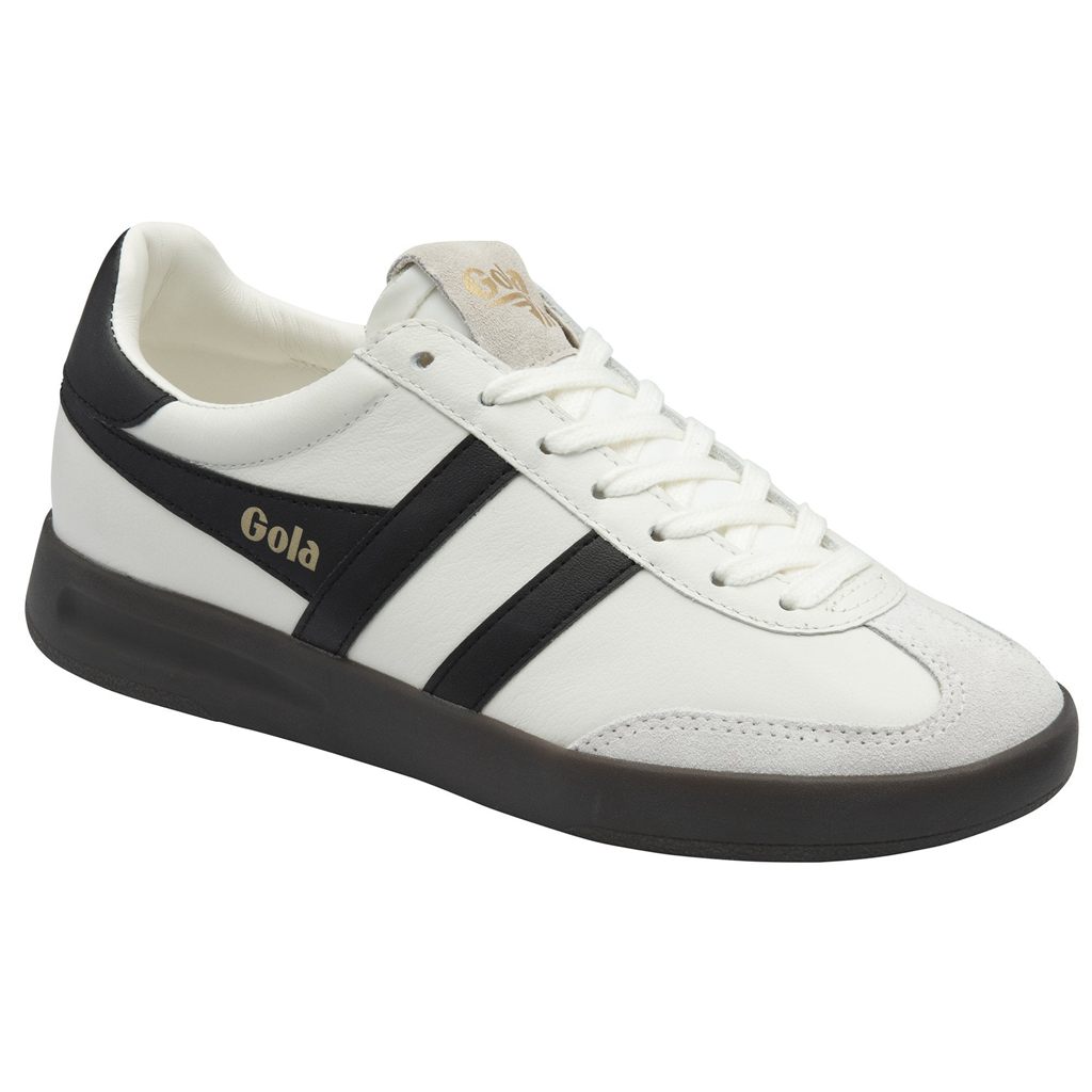 Gola Classics Cyclone Leather Sneakers Wit Zwart Donker Nederland | 610-ITWSMK