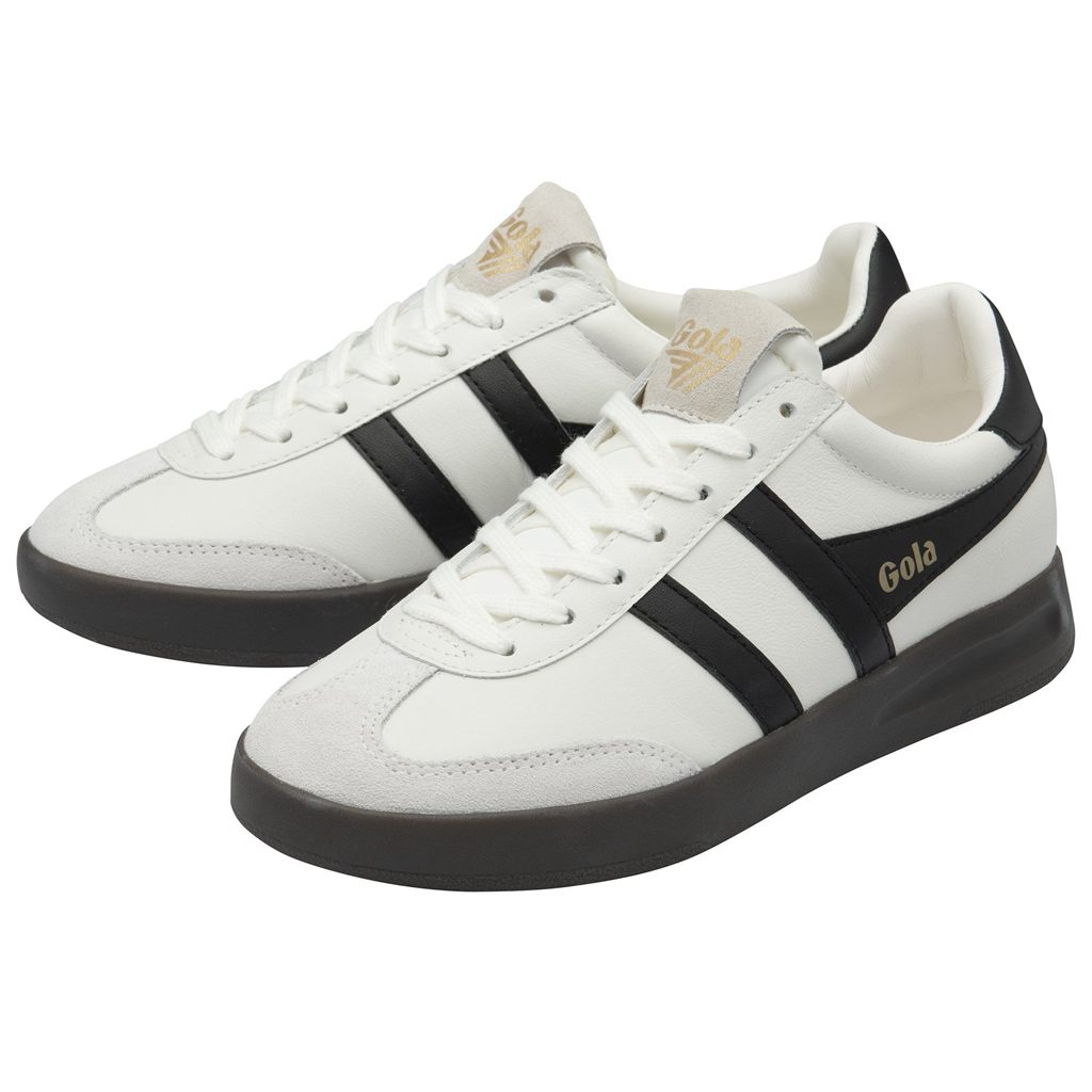 Gola Classics Cyclone Leather Sneakers Wit Zwart Donker Nederland | 610-ITWSMK