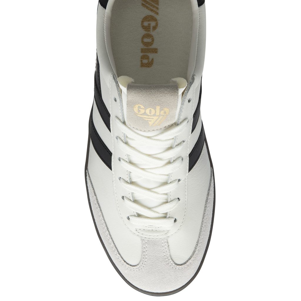 Gola Classics Cyclone Leather Sneakers Wit Zwart Donker Nederland | 610-ITWSMK
