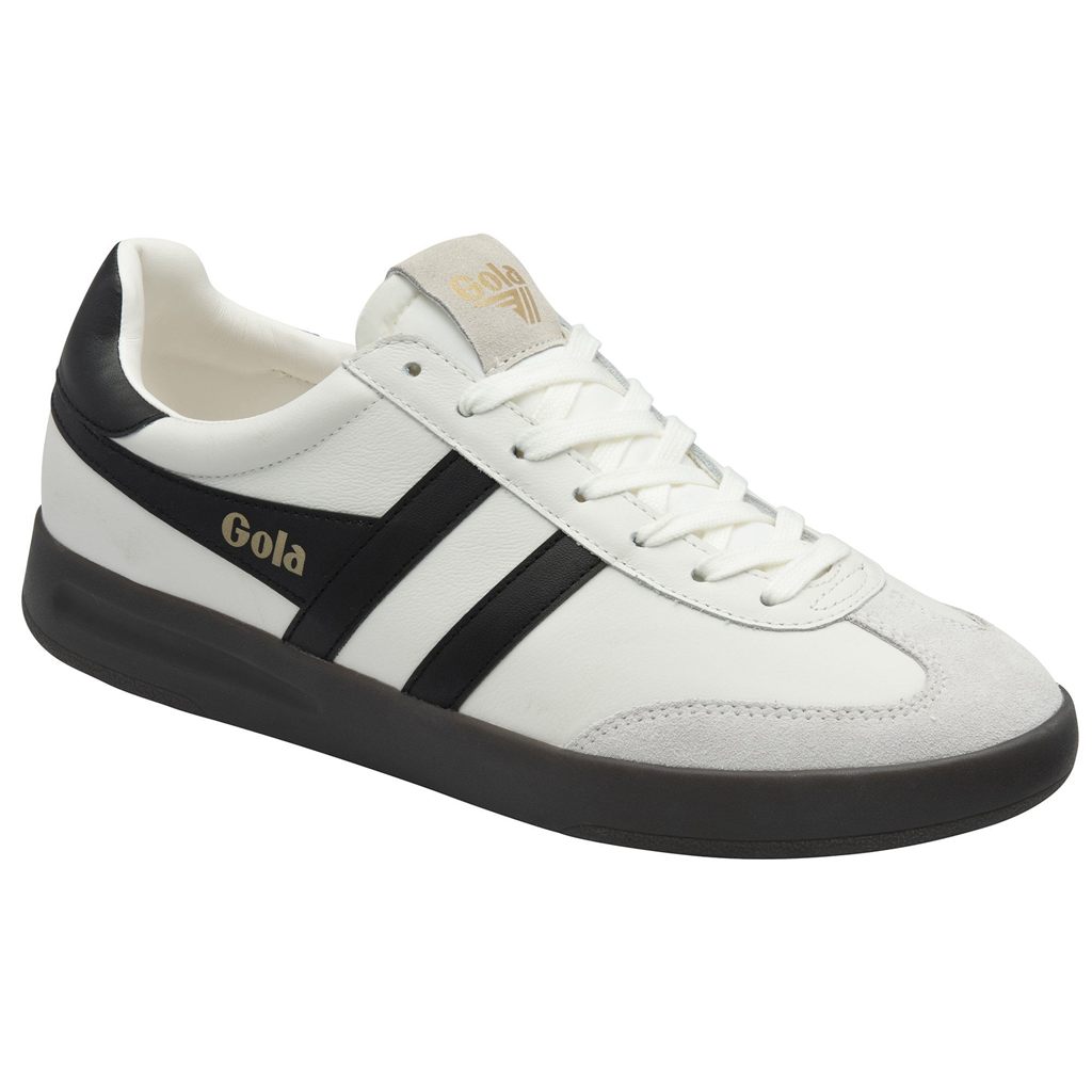 Gola Classics Cyclone Leather Sneakers Wit Zwart Donker Nederland | 827-XIAYFS