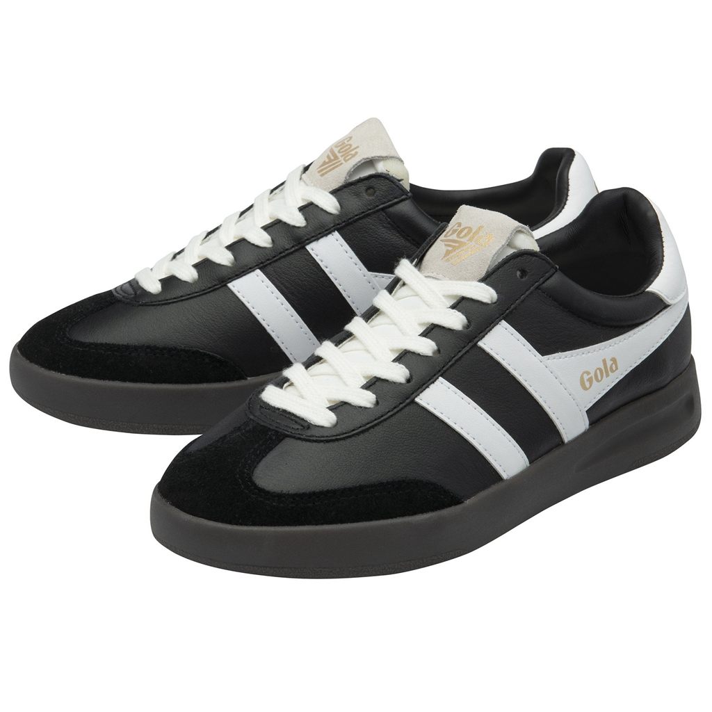 Gola Classics Cyclone Leather Sneakers Zwart Wit Donker Nederland | 768-EFWLVD
