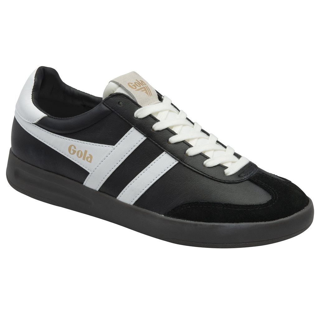 Gola Classics Cyclone Leather Sneakers Zwart Wit Donker Nederland | 098-LCEYBZ