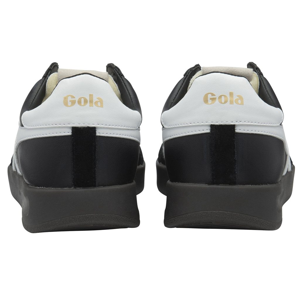 Gola Classics Cyclone Leather Sneakers Zwart Wit Donker Nederland | 098-LCEYBZ