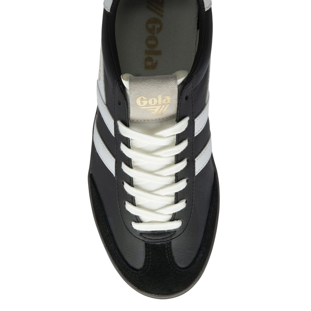Gola Classics Cyclone Leather Sneakers Zwart Wit Donker Nederland | 098-LCEYBZ