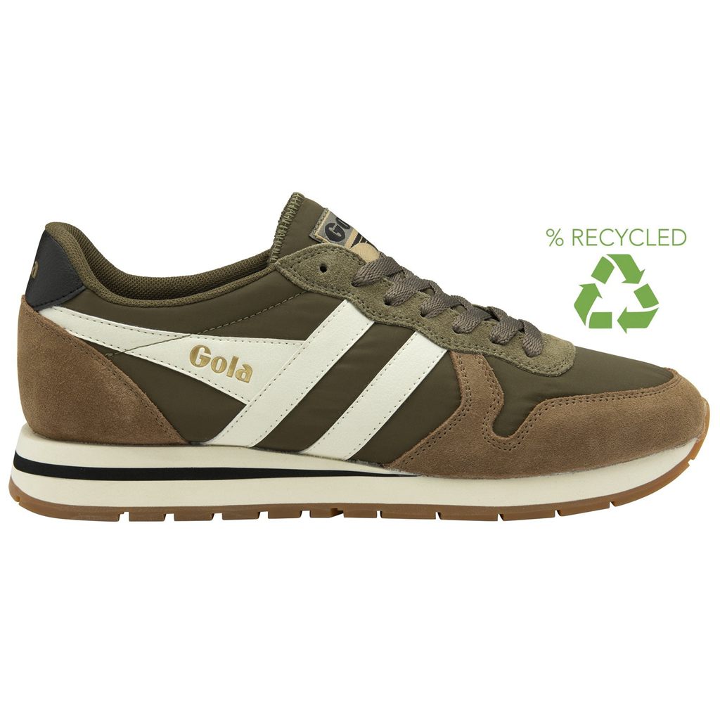 Gola Classics Daytona Chute Sneakers Khaki Wit Nederland | 592-CARZTQ
