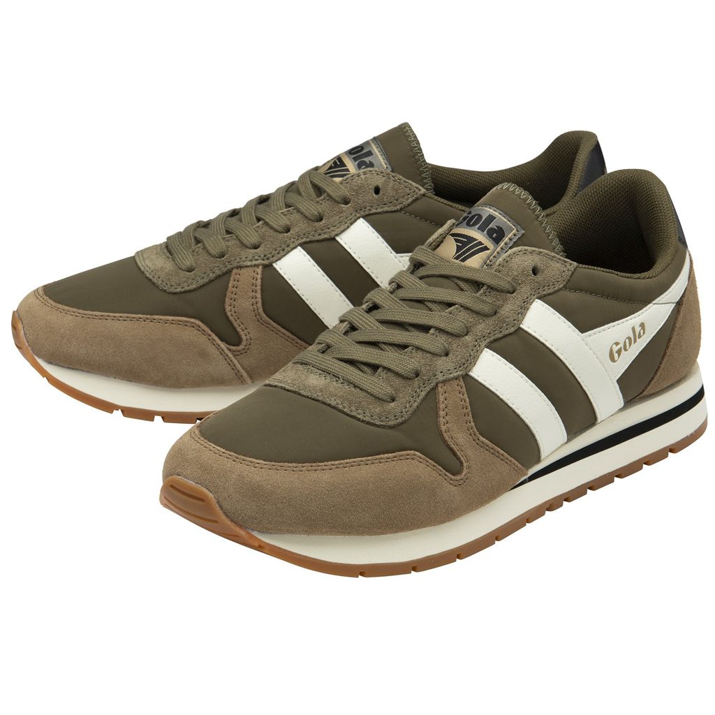 Gola Classics Daytona Chute Sneakers Khaki Wit Nederland | 592-CARZTQ
