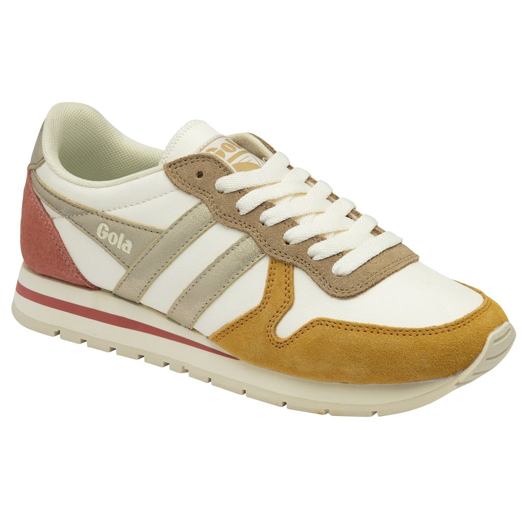 Gola Classics Daytona Quadrant Sneakers Wit Goud Nederland | 701-BRSNTL