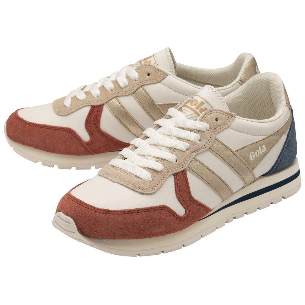 Gola Classics Daytona Quadrant Sneakers Wit Oranje Goud Nederland | 876-IVTHPF