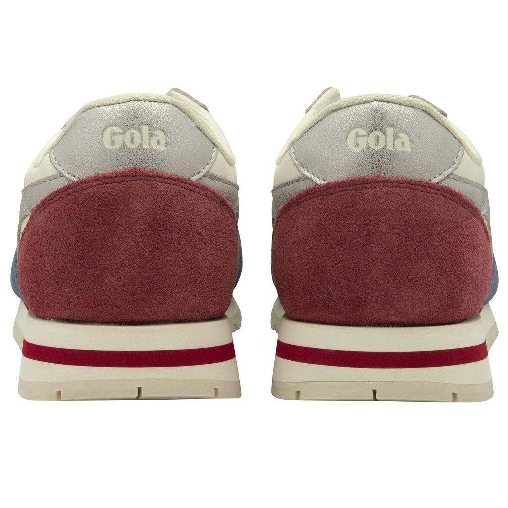 Gola Classics Daytona Quadrant Sneakers Wit Zilver Dieprood Nederland | 795-HDLKOZ