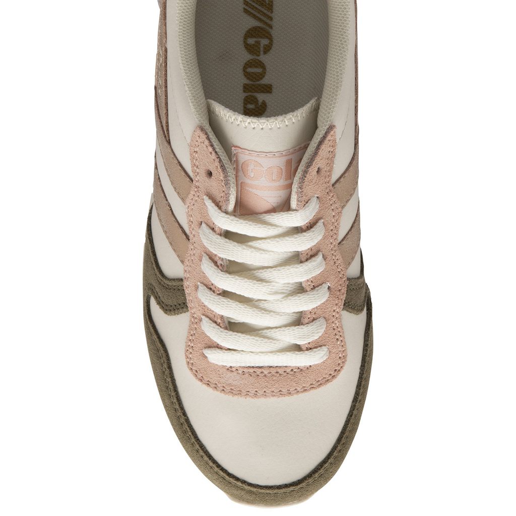 Gola Classics Daytona Quadrant Sneakers Wit Khaki Roze Goud Nederland | 512-VPSAID