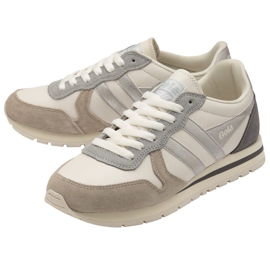 Gola Classics Daytona Quadrant Sneakers Wit Grijs Zilver Nederland | 623-PZVXEH