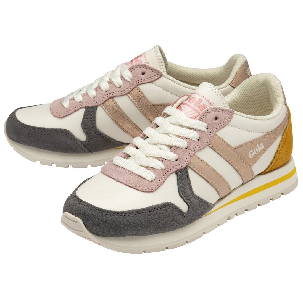 Gola Classics Daytona Quadrant Sneakers Wit Roze Goud Nederland | 584-JXLYTW